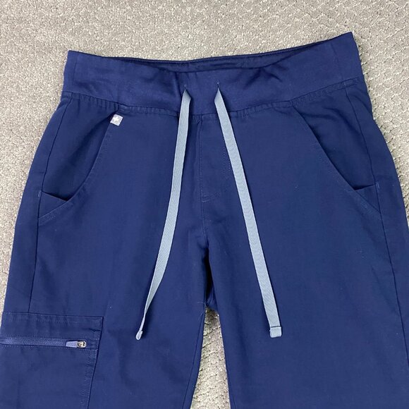 Figs Zamora Scrub Pants Womens XS Petite Blue Joggers Drawstrings XSP W18SW2005P - Picture 2 of 14